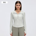 Breathable mesh hooded yoga jacket - women's slim fit, barely-there feel, zip-up running & workout jacket d26056