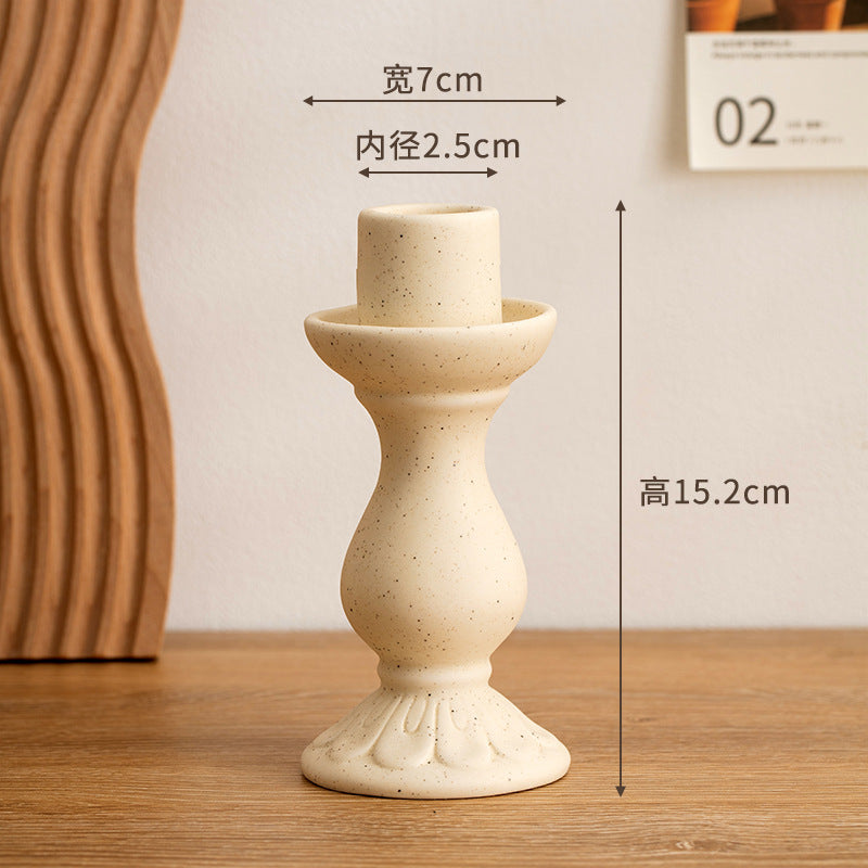 Nordic antique candle holder ceramic ornament simple home decoration festival desktop scented candle pedestal decoration props