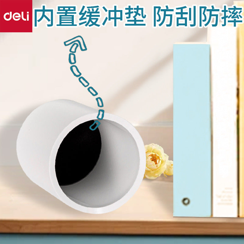 Deli NS023 round pen holder simple and fashionable high school student office desktop stationery storage pencil case wholesale