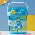 New creative cartoon fan kids double drinking cup straw cup portable sports water bottle large capacity school special