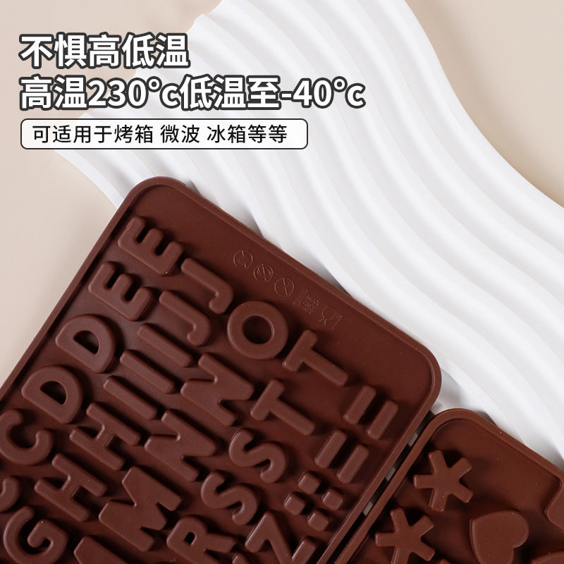 hot-selling number & letter chocolate silicone mold fondant mold - home diy baking dessert cookie mold