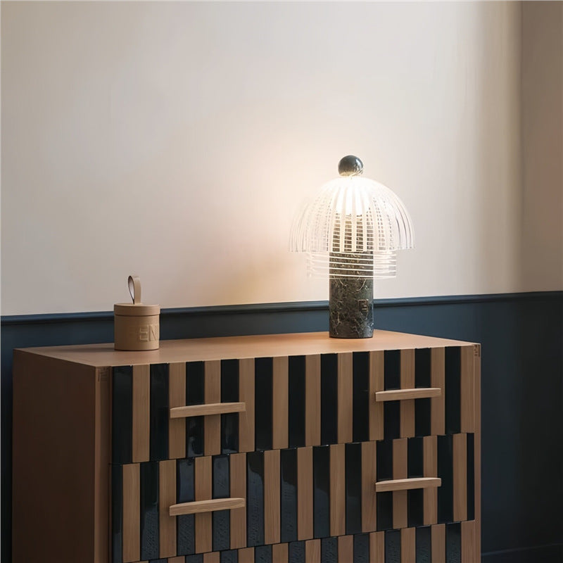 Italian fendi casa marble table lamp - designer style bedroom bedside lamp - living room high-end ambiance light