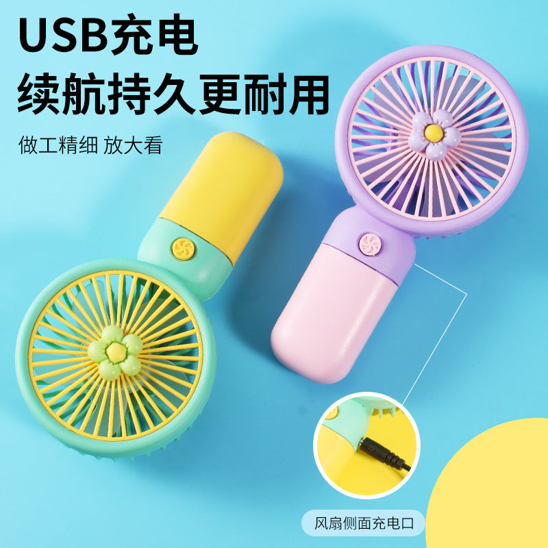 Bestselling cross-border handheld fan - portable usb rechargeable mini cartoon desk fan for office use