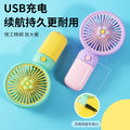 Bestselling cross-border handheld fan - portable usb rechargeable mini cartoon desk fan for office use