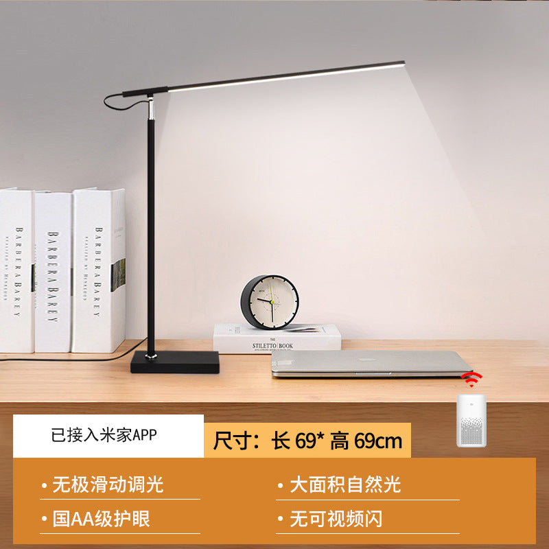 Led desk reading lamp - eye protection study light for kids, college students, dorm room bedside table - full spectrum learning lamp