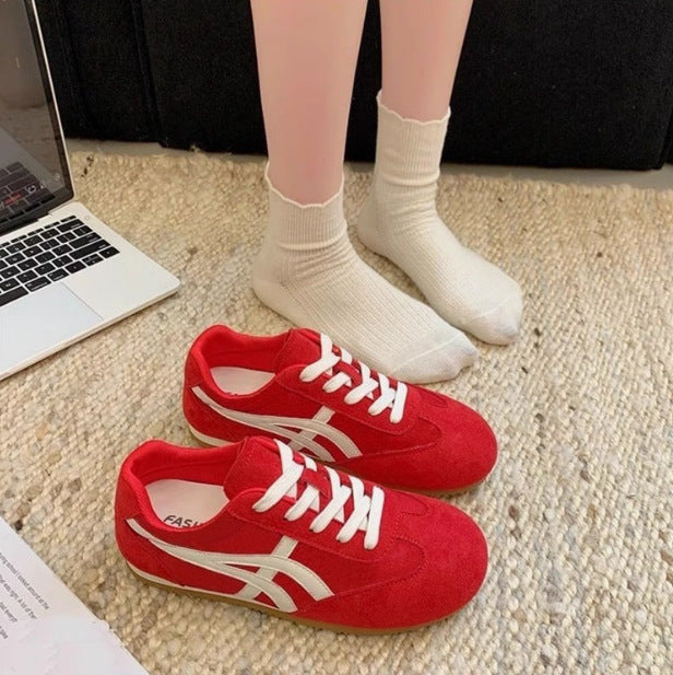 Red german army trainers (gats) women's shoes 2026 new arrival hot spring/autumn style super popular mesh breathable agnes shoes skate shoes sneakers