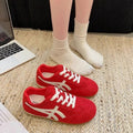 Red german army trainers (gats) women's shoes 2026 new arrival hot spring/autumn style super popular mesh breathable agnes shoes skate shoes sneakers