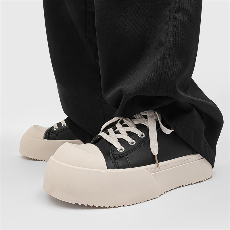 Mickey mouse big head derby shoes - men's spring breathable chunky sole height increasing casual versatile sneakers - niche design, same style leather shoes