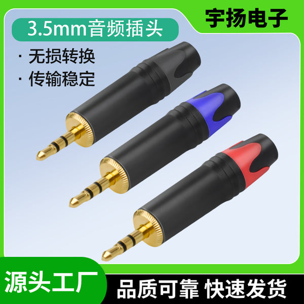 Neutrik Internal Thread 3.5mm Copper Gold Plated Headphone Audio Plug Microphone Audio Plug Dual Channel