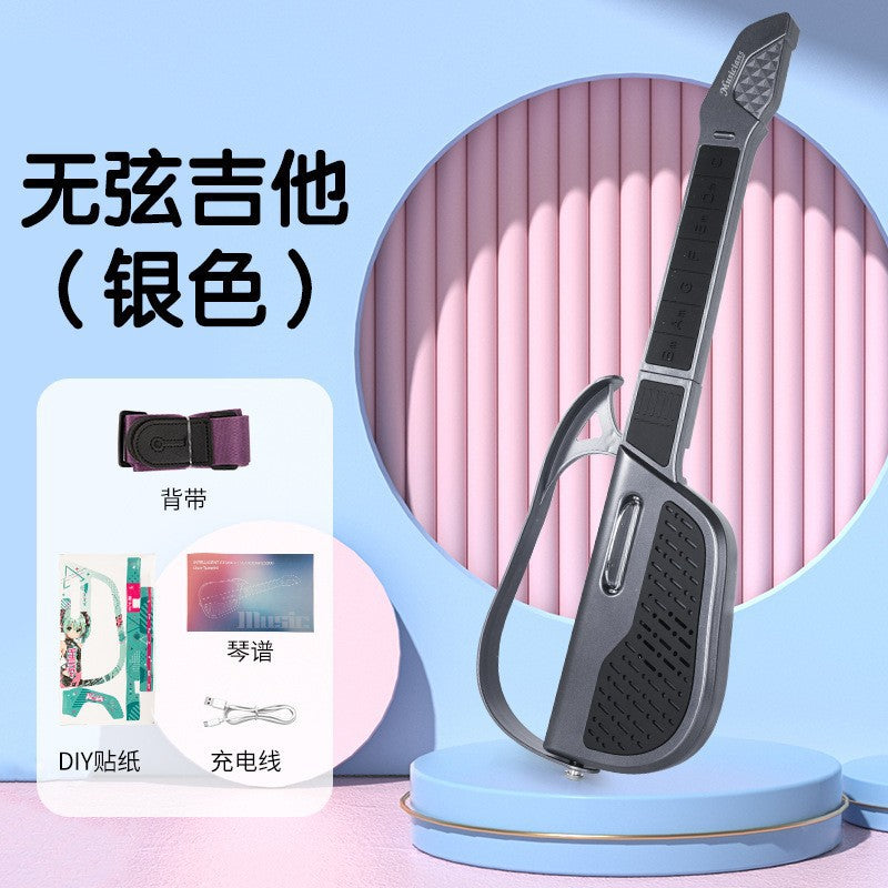 new children's smart stringless guitar stackable bluetooth connected bass music enlightenment instrument toy for boys and girls