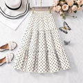 Girls' midi skirt, floral print flowy skirt