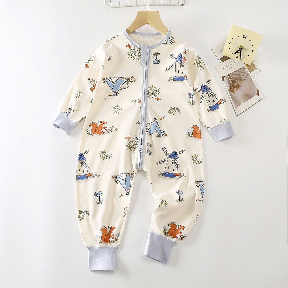 Infant lightweight sleeping bag, 100% cotton class a, all-season baby anti-kick quilt, children's split-leg sleeping bag, unisex bodysuit
