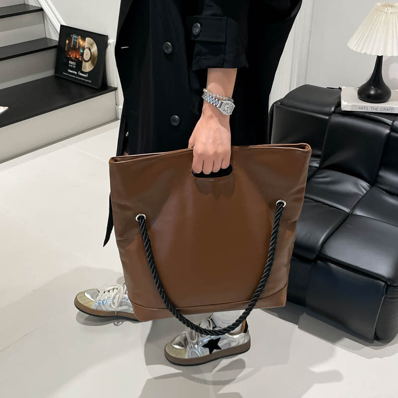 Fall and winterretro large capacity briefcase for women 2025new arrivalfashion shoulder bag super popular tote bag storage satchel bag