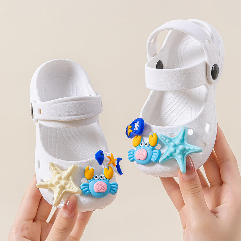Kids' clogs - summer girls' indoor anti-slip cartoon boys' mid-to-large children's baby slippers beach sandals