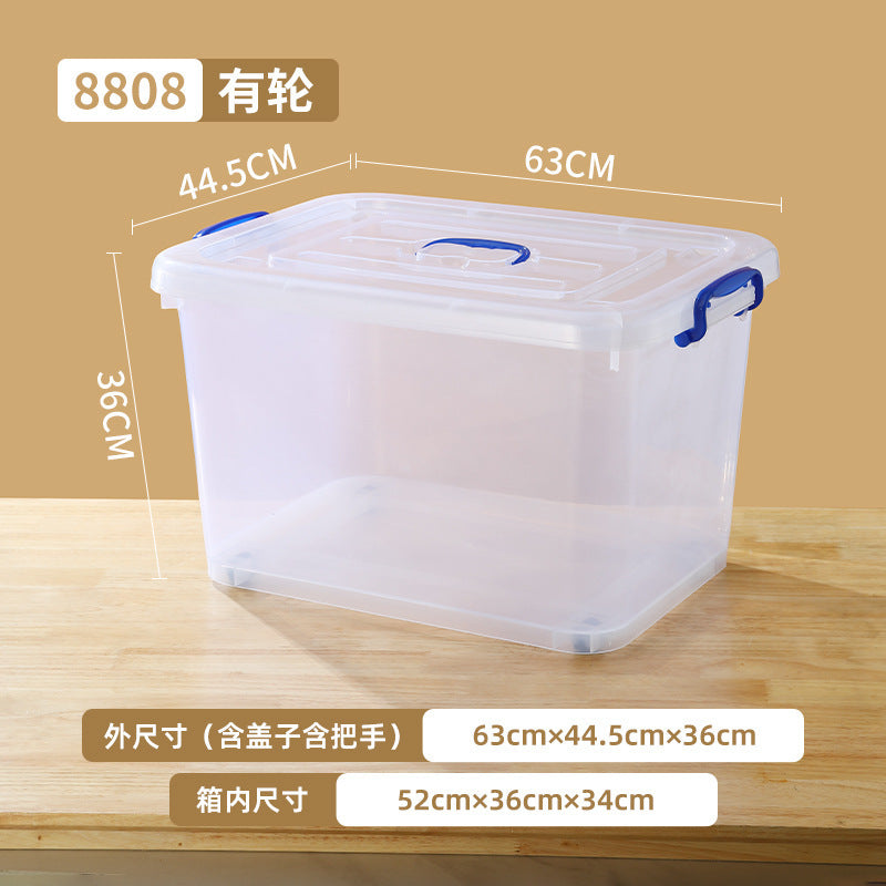 Customized plastic transparent storage box, clothes quilt sorting box, large and small storage box, snack toy storage box.