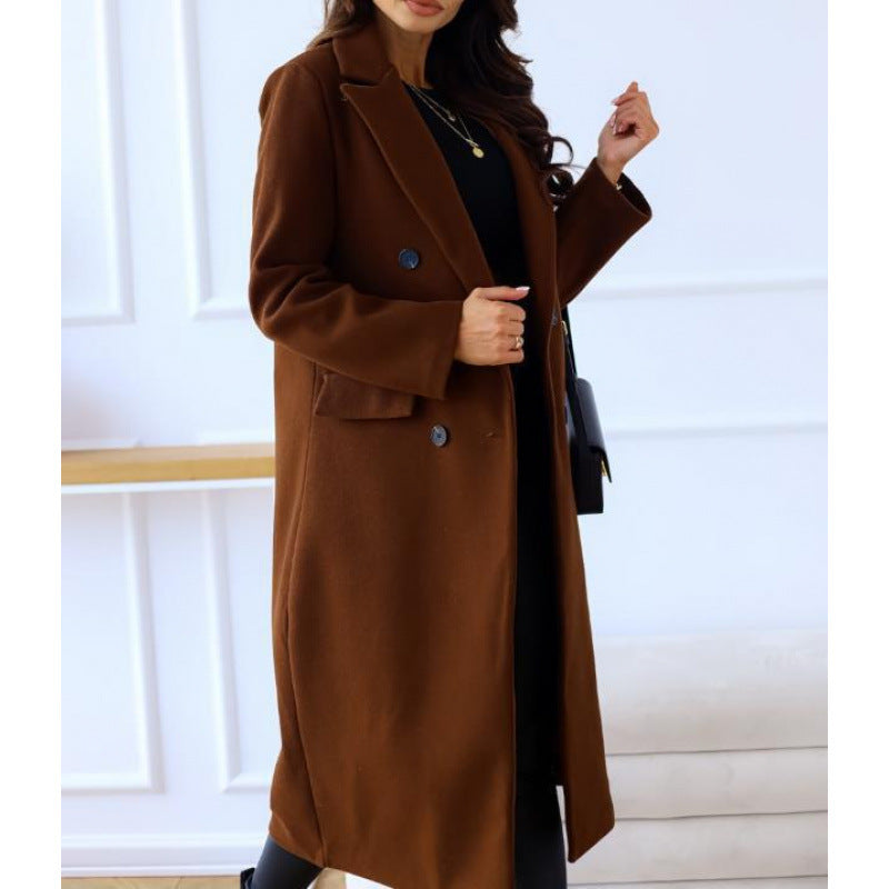 fall/winter new collection: independent e-commerce, us & european, tiktok-driven, cross-border trade women's double-breasted wool coat
