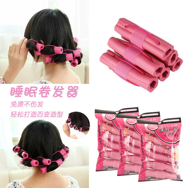 Sleep curling hair artifact Soft non-pressure hair Self-adhesive rubber non-heat curling iron DIY modeling large roll Pear flower roll