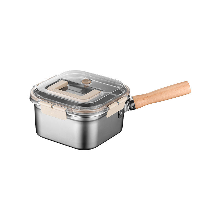 Multifunctional stainless steel deep fryer - portable outdoor fryer with filter basket, square fry pan