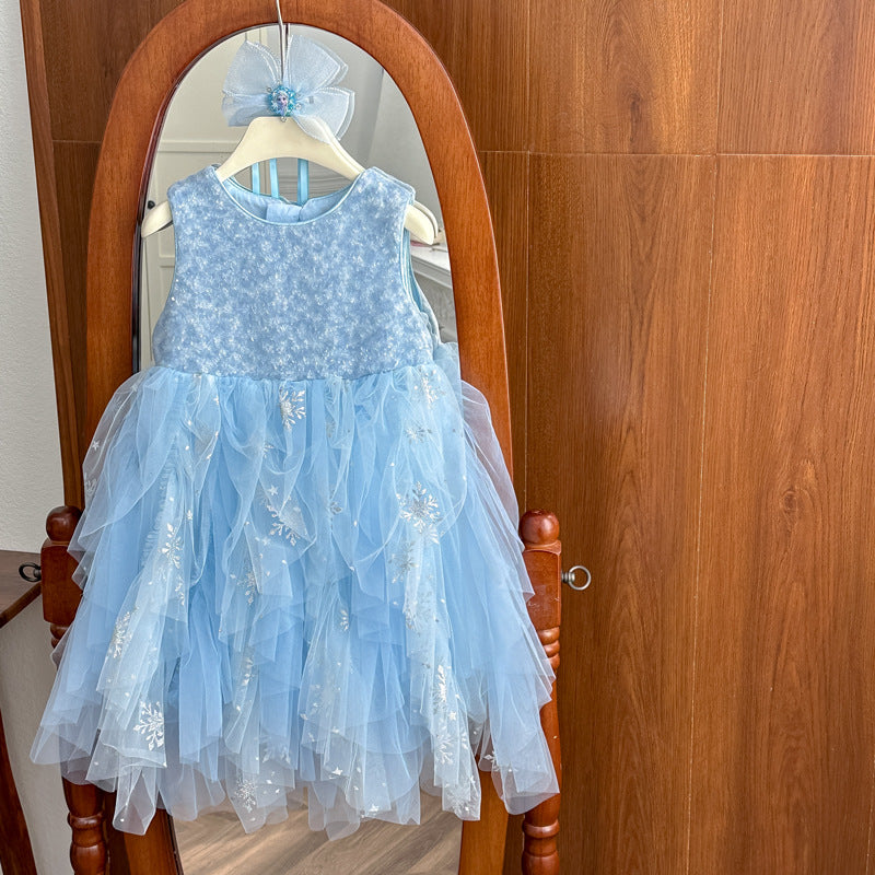 new girls' princess dress - mesh tassel party dress for baby girls' first birthday