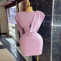 Fashion cross-border women's clothing  summernew arrivalelegantsense of designbackless dresssilm hip-covering shortdress