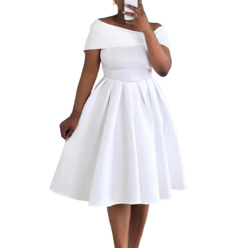 D622  cross-border european and american women's clothing summer off-the-shoulder sexy high-waisted maxi skirt party dress african dress