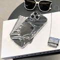 Suitable for apple 16pro wave mirror electroplated mobile phone case iphone12/11 silver all-inclusive anti-fall protective case