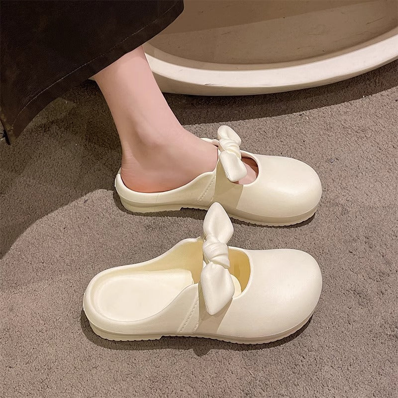 Baotou slippers women's summernew arrival crocs outwear popularfashion soft bottom non-slip beach stepping on shit feeling cool slippers