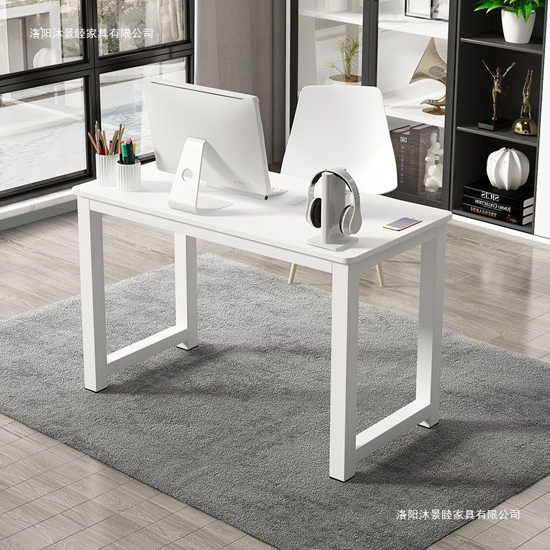 Rounded corner computer desk - desktop home student study table - commercial bean bag desk - modern minimalist office desk