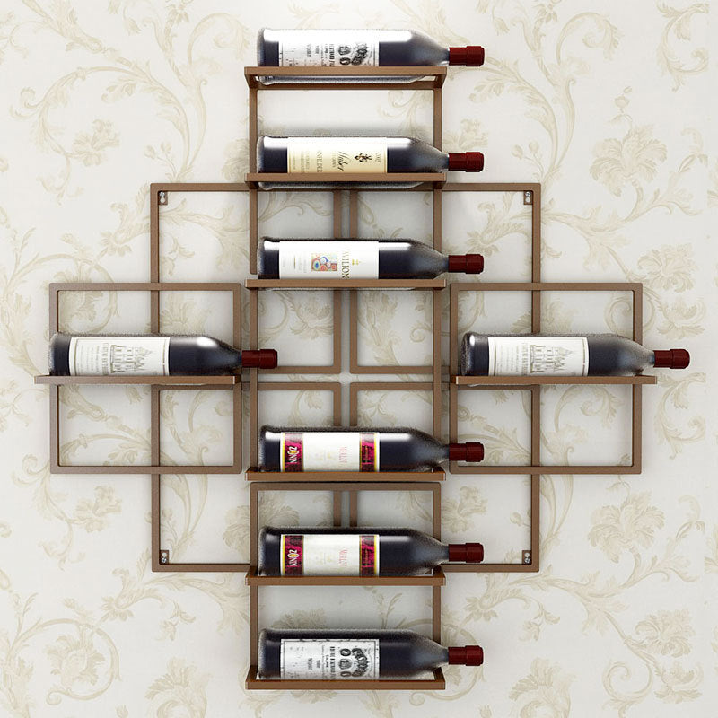 Bar wall red wine rack wall hanging creative wine cabinet hanging modern winery grape wine rack wrought iron display stand