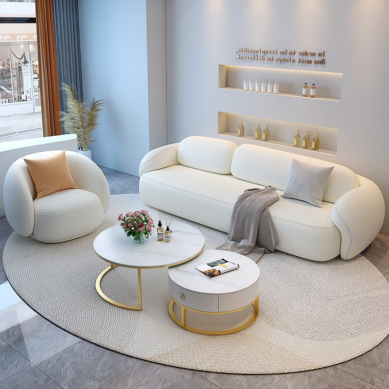Cream style cat scratching leather sofa for home small apartment beauty salon clothing store reception negotiation rest area modern casual