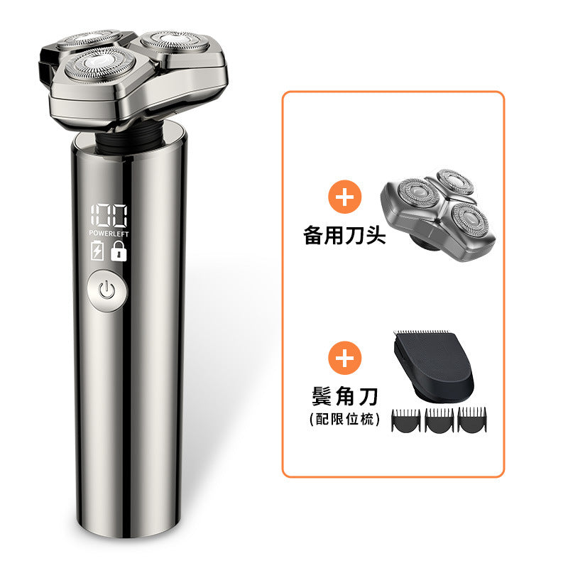 Electric shaver - anti-pinch, washable, digital display, multi-function, magnetic floating triple blade razor with digital display
