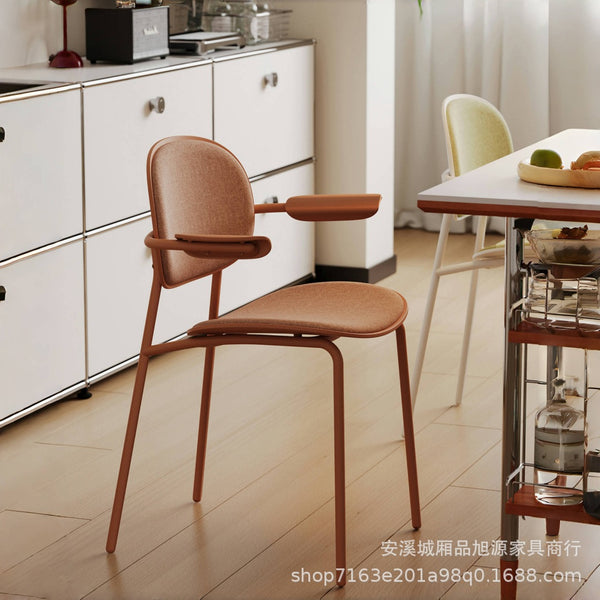 Nordic home designer armrest dining chair Internet celebrity cafe creative backrest leisure chair milk tea shop stacked stool
