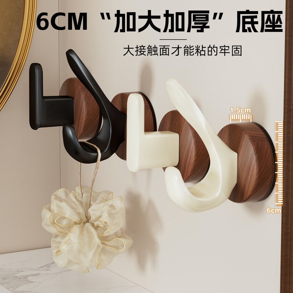 No-drill solid wood coat hook - entryway, doorway, behind-the-door hook - damage-free adhesive, heavy-duty weight capacity, coat & hat hook, key hook