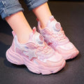 Elementary school girls' shoes autumn new girls' dad shoes children's mesh breathable children's rotate buckle sports shoes