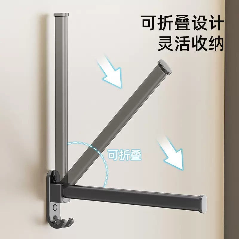 Clothes hanger storage handy gadget punch-free balcony wall-mounted for home clothes drying rack foldable storage rack multi-functional storage rack