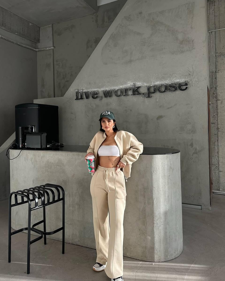 European and American casual suit American autumn and winter cardigan sports women's clothing fashion street style long-sleeved jacket trousers two-piece set