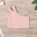 Kids' tank top - summer fashion, european & american style, casual solid color, cotton camisole for girls, trendy pink top