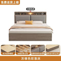 Solid wood bed modern casualdouble bed for home soft back box storage bed rental room single bedroom wooden bed frame