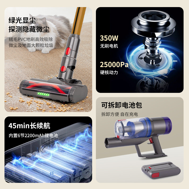 Handheld cordless vacuum cleaner for home use - upright design, perfect for carpets, floors, and tables - powerful suction