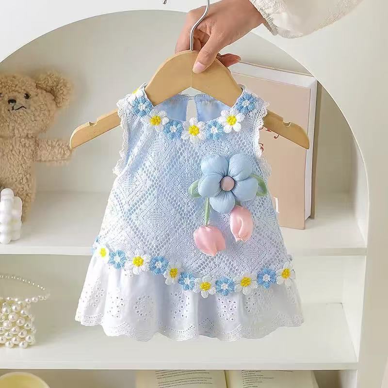 Summer princess romper dress - sleeveless bodysuit dress for baby girls - lightweight, perfect for newborn photoshoots, 100-day celebrations, and everyday wear