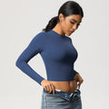 Naked-feel compression sports t-shirt - quick-dry, breathable long sleeve yoga top for pilates, running, and fitness