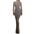 new arrival: independent brand cutout off-shoulder evening gown - european & american style, round neck, slim fit, figure-flattering s-line sequin dress for women