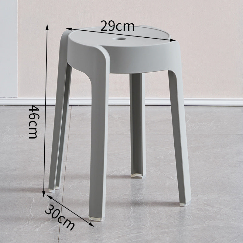 Plastic stool thickenedfor home dining table cooked rubber stool casual high stool scandinavian living room backrest square round windmill new