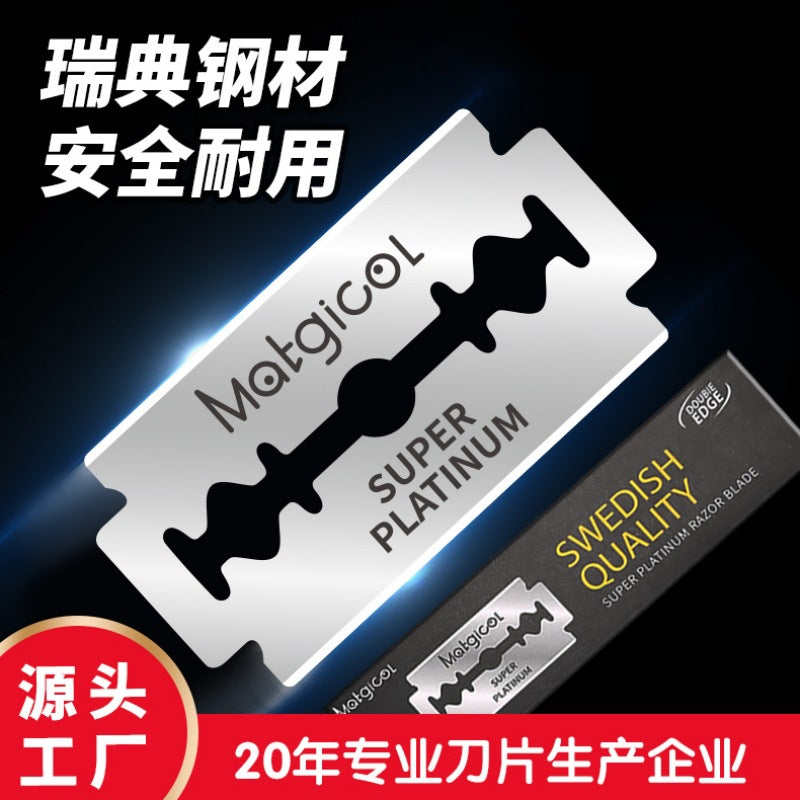 Matgicol stainless steel double edge blades men's manual razor blades 100 pieces boxed razor blades wholesale