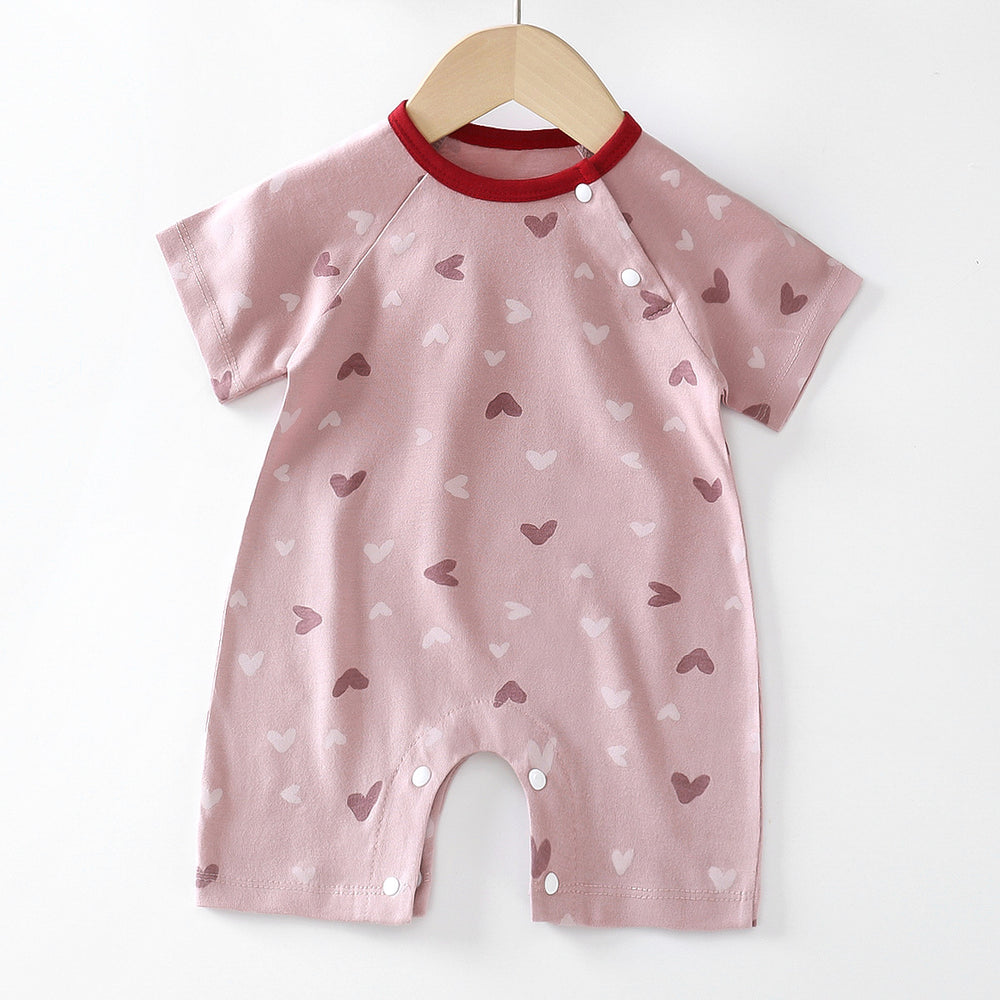Baby clothes summer thin pure cotton air-conditioning clothes pajamas newborn baby short-sleeved onesie baby outing khaki crawling