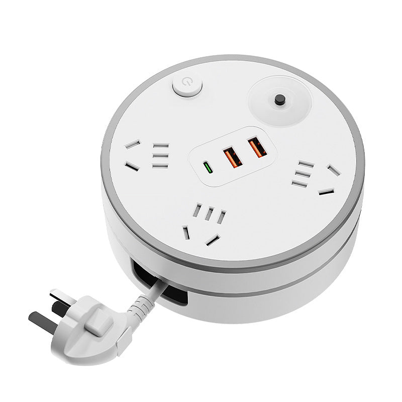 Multifunctional retractable cord plug multi-hole cord board plug strip storage socket for homeusb plug-in board usb wiring board