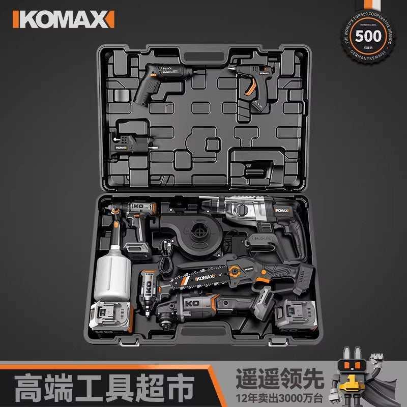 Complete multifunctional power tool set: all-in-one kit for drilling, sanding, and repair – full accessory included