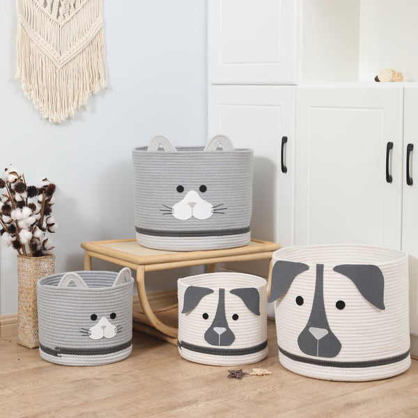 Cartoon cotton rope woven storage basket Children's toys Sundries Cotton rope basket Clothes sorting Dirty clothes basket Storage basket