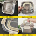 Portable 304 stainless steel square food container - airtight, leak-proof lunch box for refrigerator storage and on-the-go meals