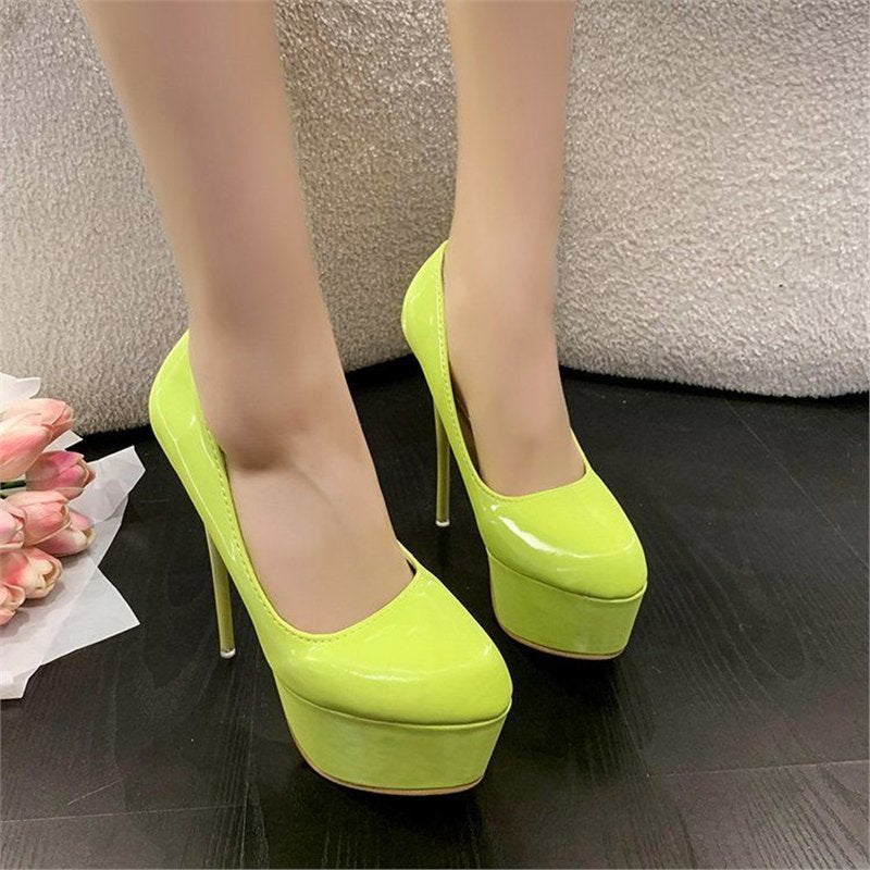 Sky-high heels: 2026 new sexy stiletto platform pumps - breathable, elegant, nightclub-ready, ultra-high heel single shoes for women